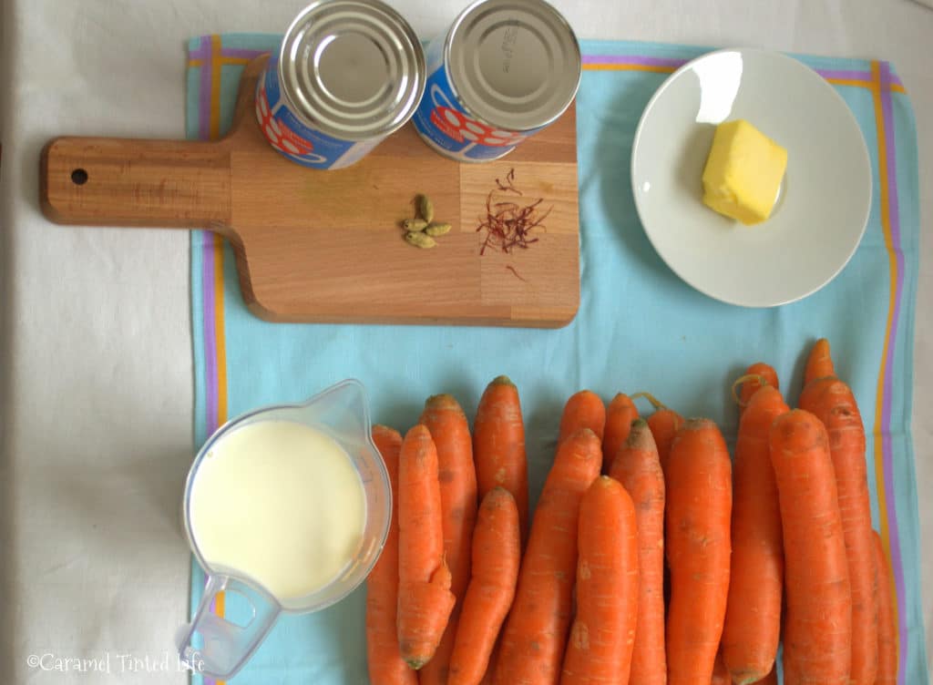 ingredients for gajar halwa