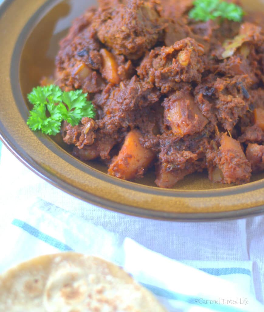 Kosha Mangsho on a plate 