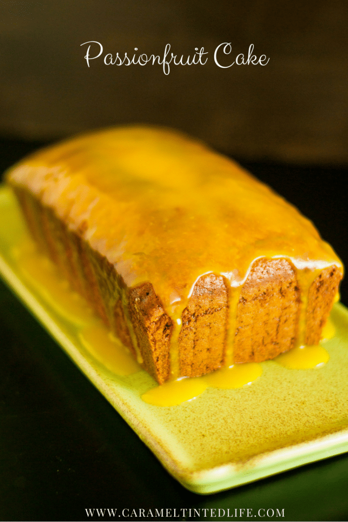 Passionfruit cake with passionfruit curd