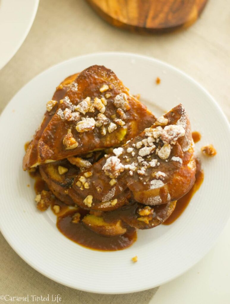 Baileys French toast on a plate