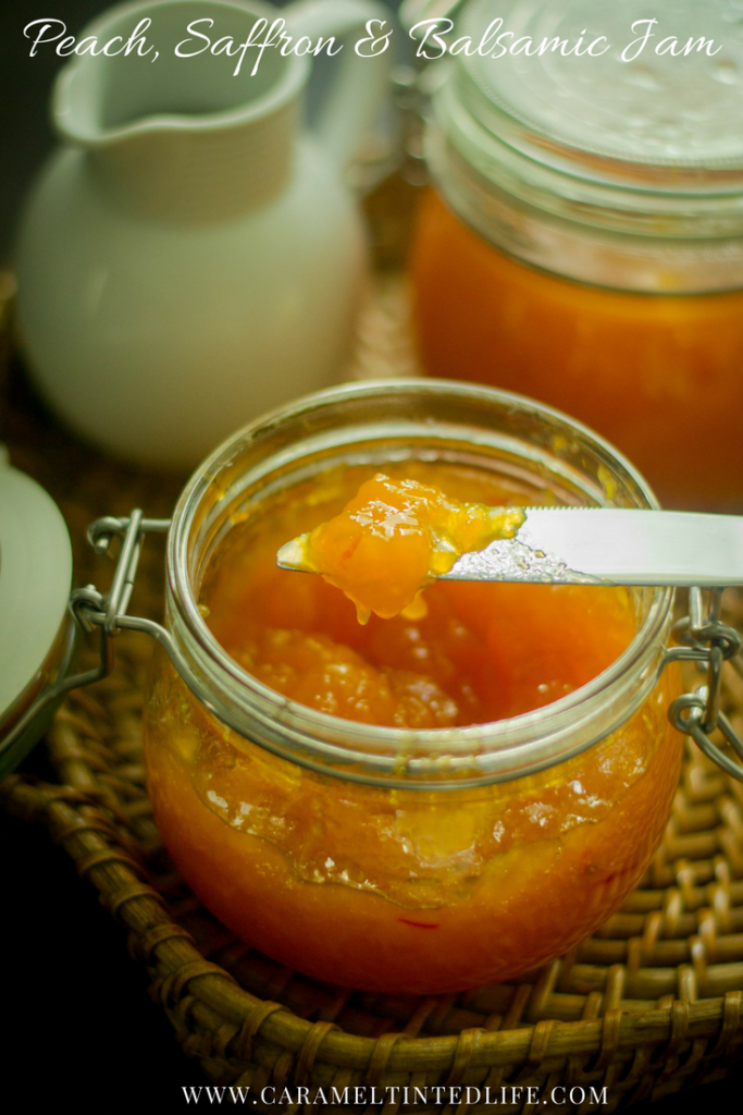 Peach, saffron and balsamic jam