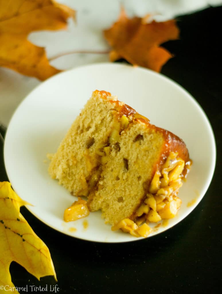 Date and Apple cake with caramel