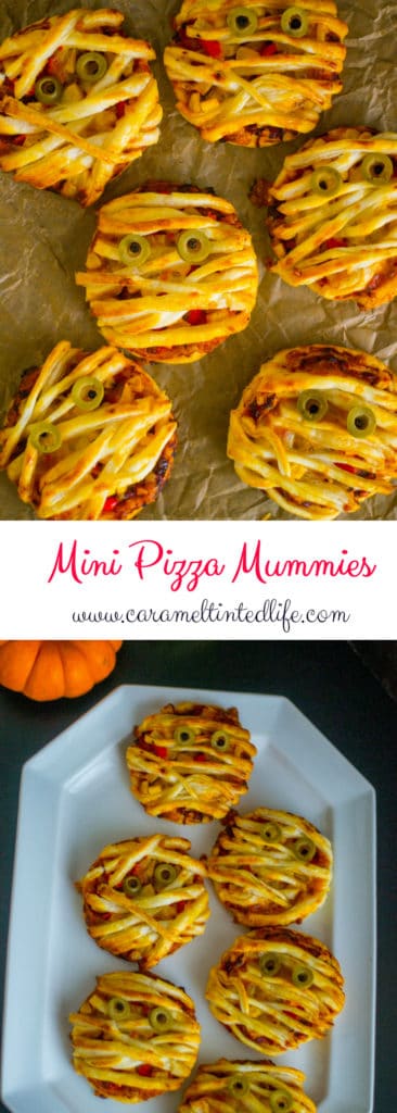 Mini Pizza Mummies for Halloween