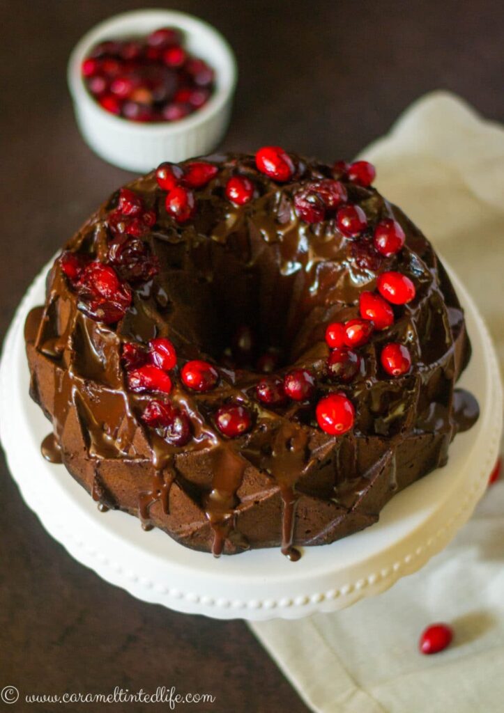 Chocolate Cranberry Bundt Cake