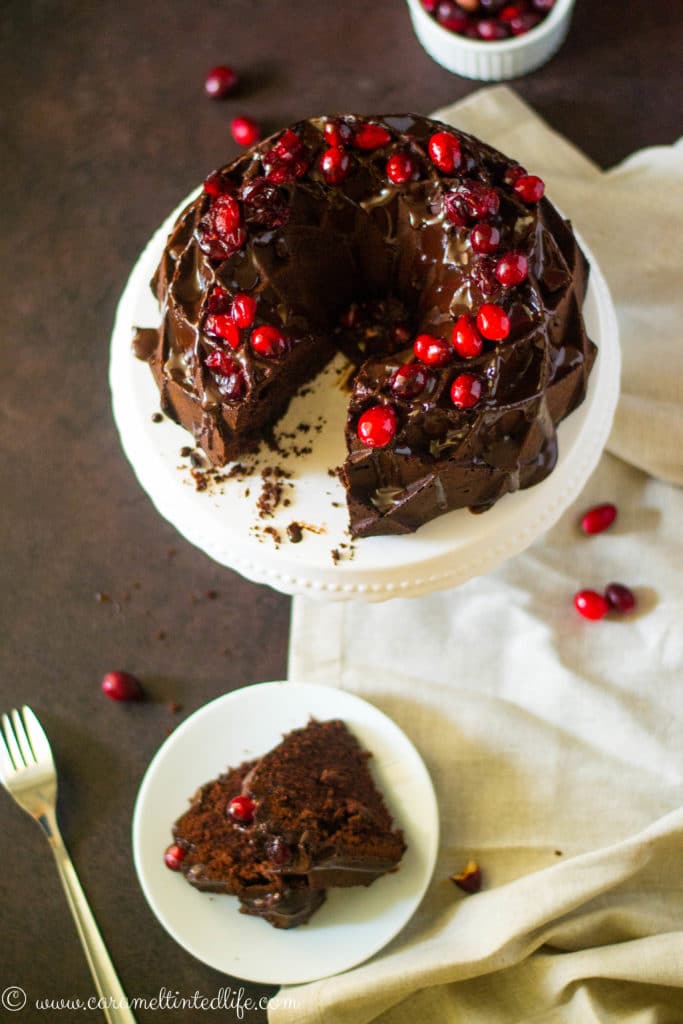 Chocolate Cranberry Bundt Cake