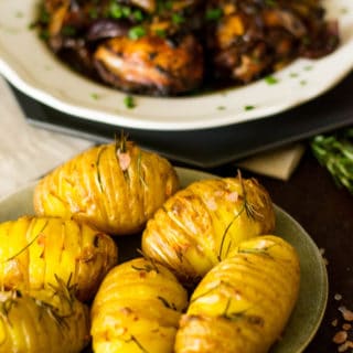 Mediterranean Roast Chicken and Hasselback potatoes