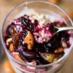 bowl with cherry chia jam and overnight oats