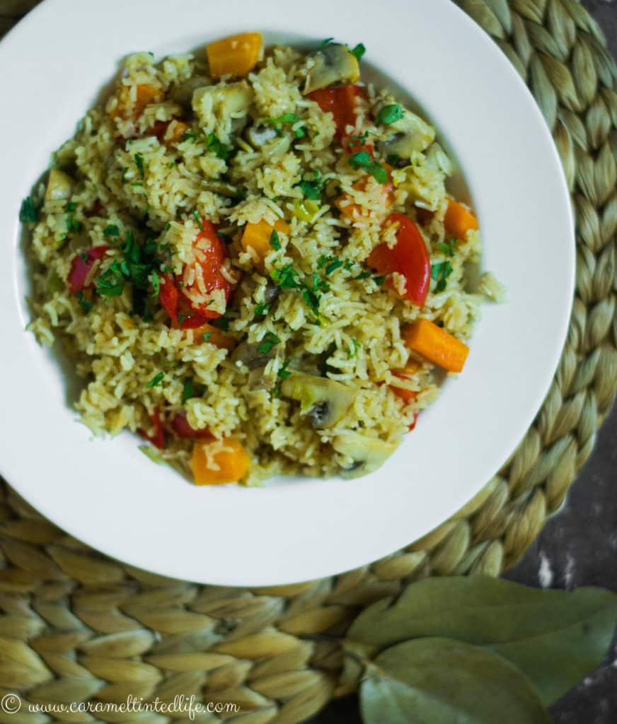 pressure cooker rice and vegetables