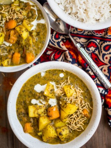 Instant Pot Potato, Pumpkin and Spinach Curry