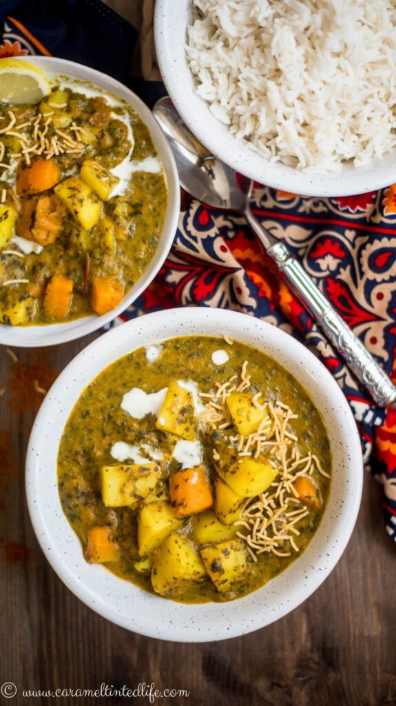 Instant Pot Potato, Pumpkin and Spinach Curry