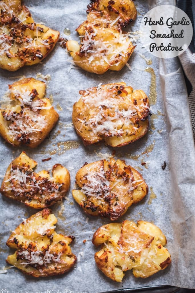 Instant Pot Herb Garlic Smashed Potatoes