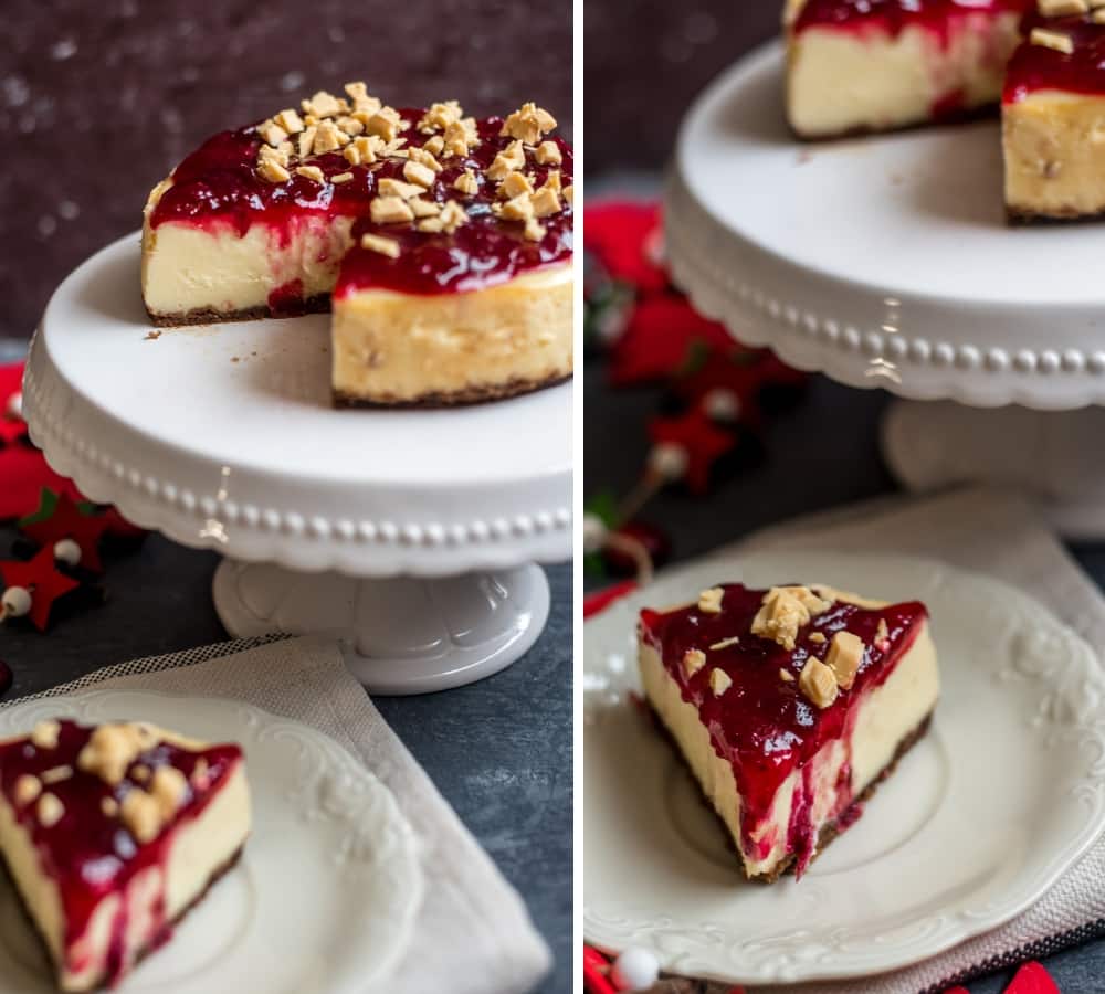 Instant Pot White Chocolate and Cranberry Cheesecake