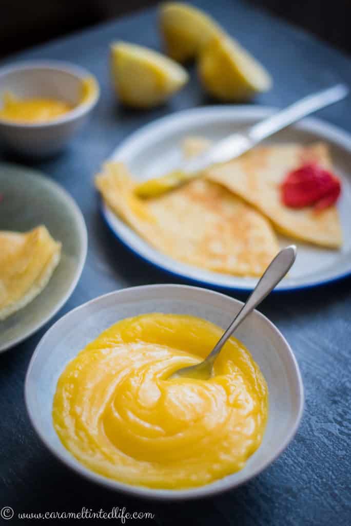 French crepes with lemon curd