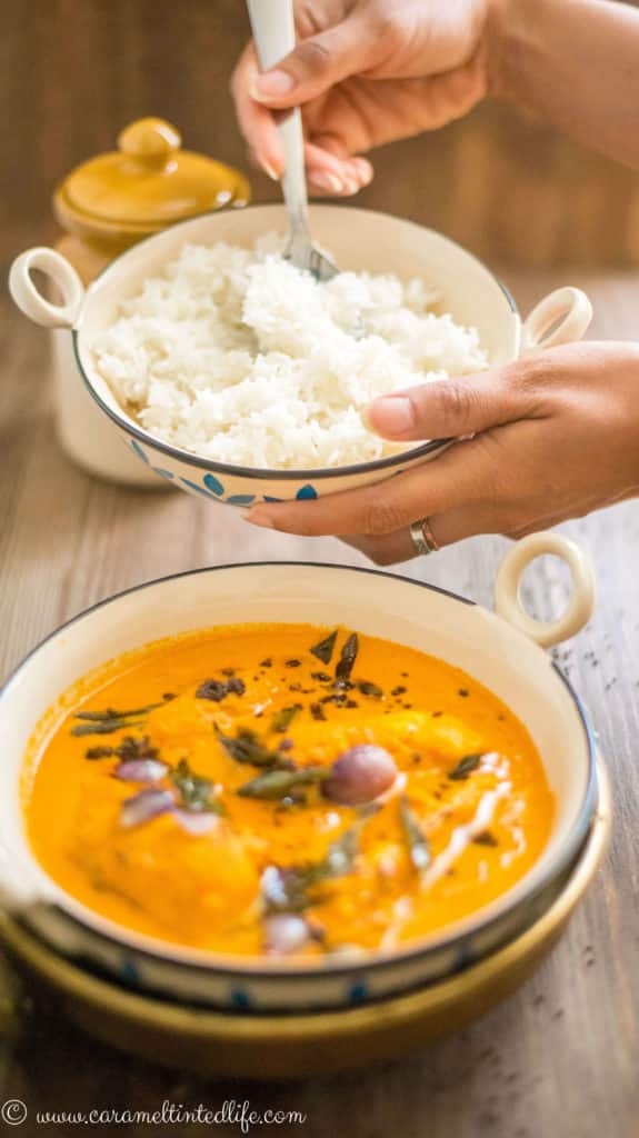 South Indian Fish Curry with rice