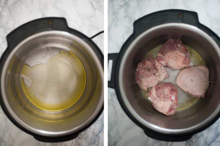 Satuteing chicken in the Instant Pot  