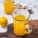 Ginger lemon tea in a cup