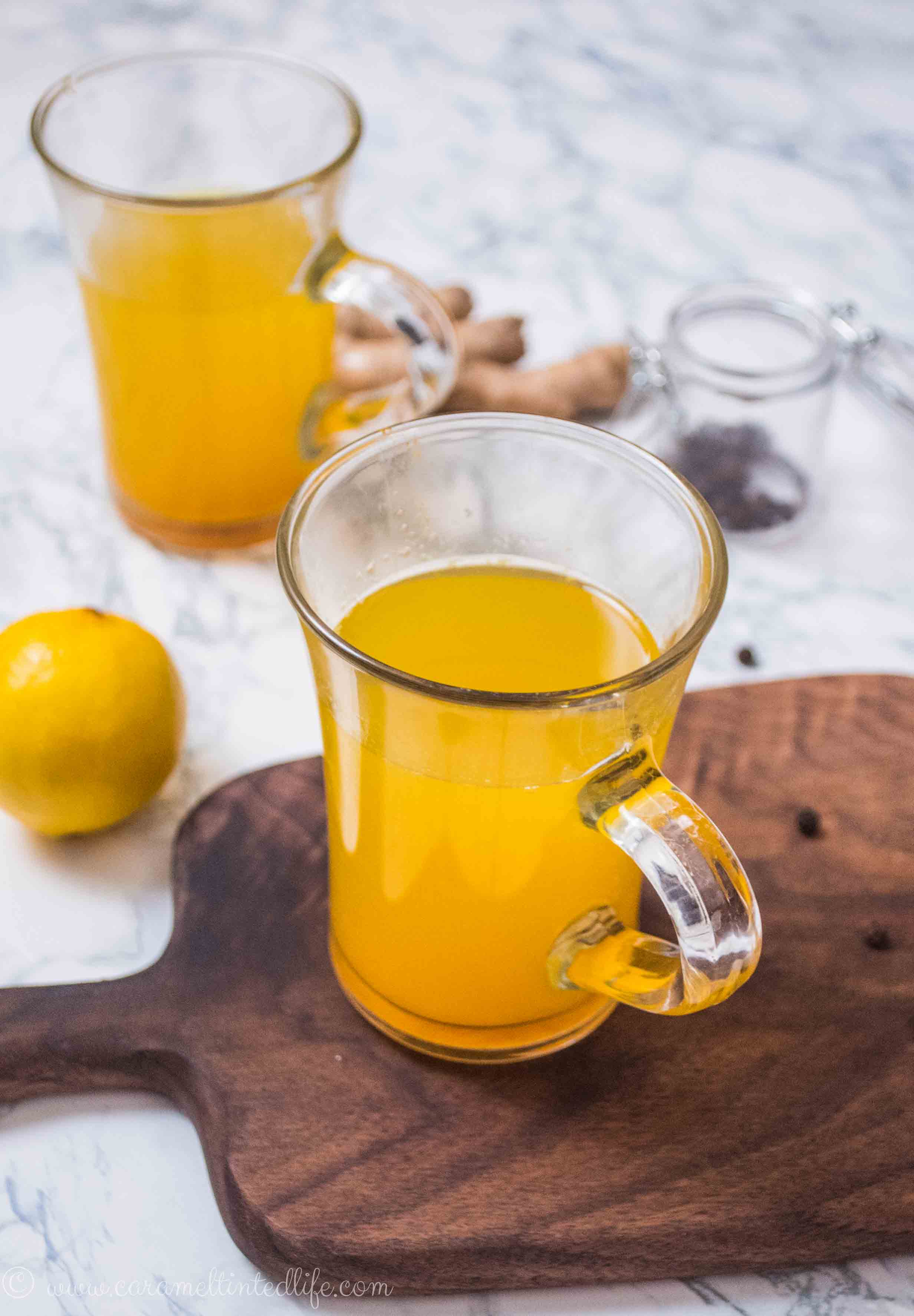 Ginger Lemon Tea Instant Pot and Stovetop version Caramel Tinted Life