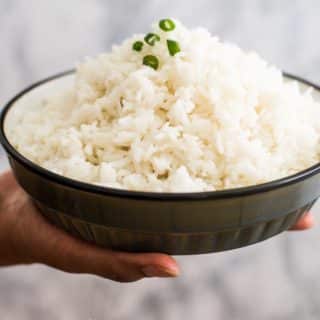 Jasmine rice in a plate