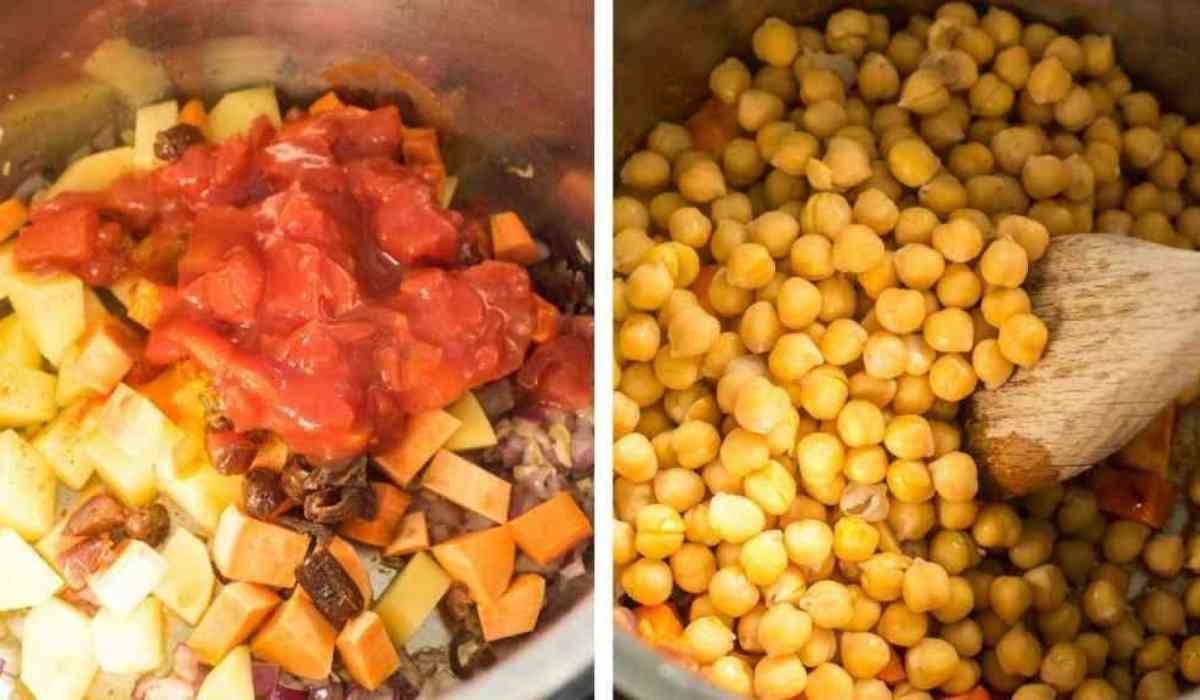 Steps by step instructions for making Instant Pot tagine