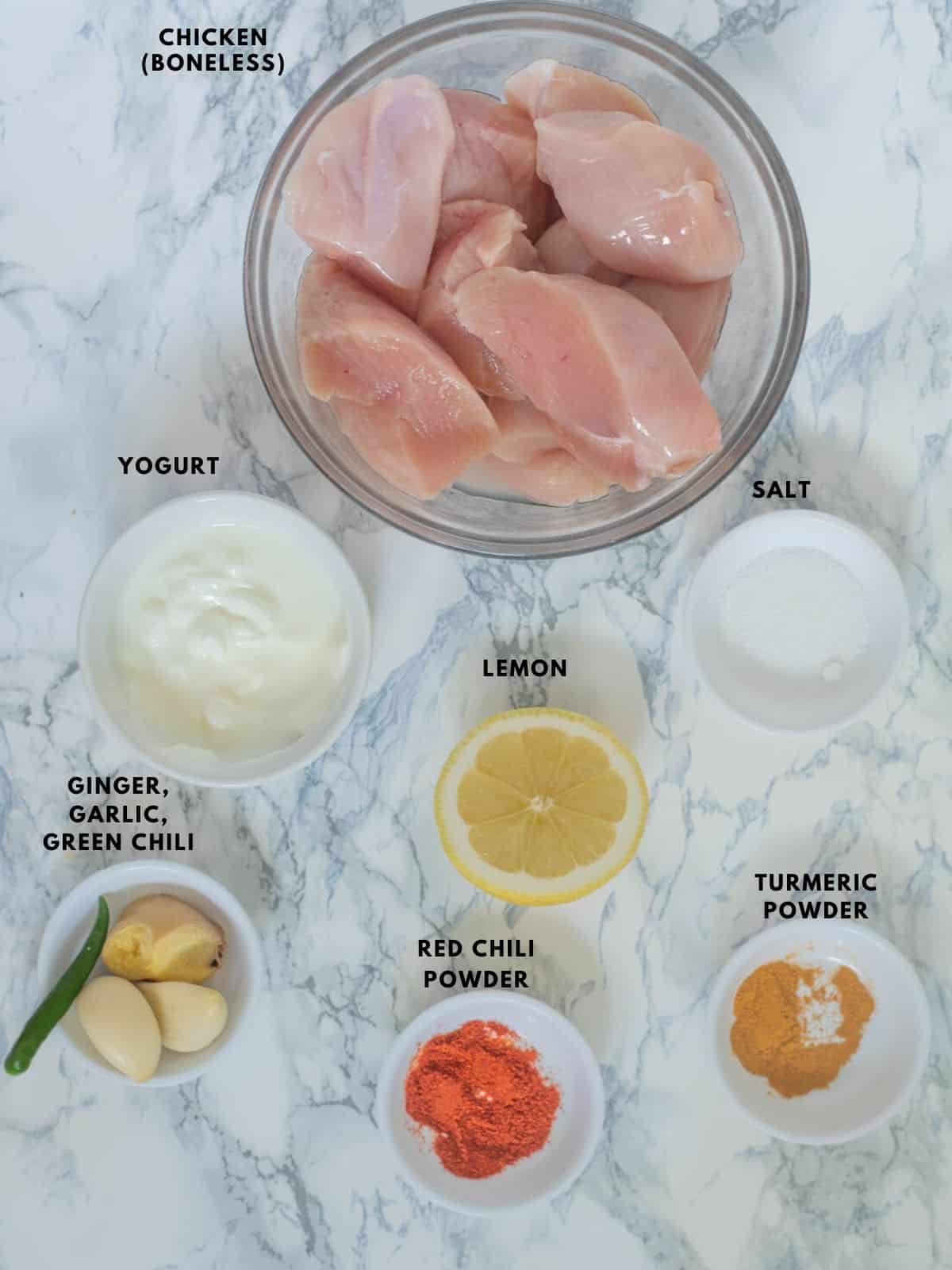 Ingredients for Chicken Tikka Masala Marinade 