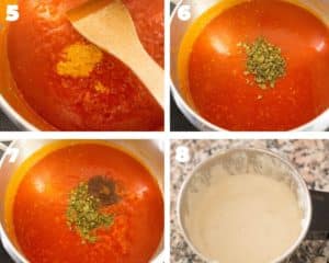 Butter chicken sauce being made on the stovetop