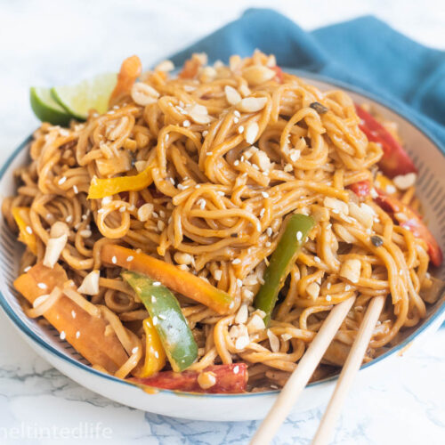 Asian Inspired Peanut Butter Noodles - Instant Pot - Veggie Fun