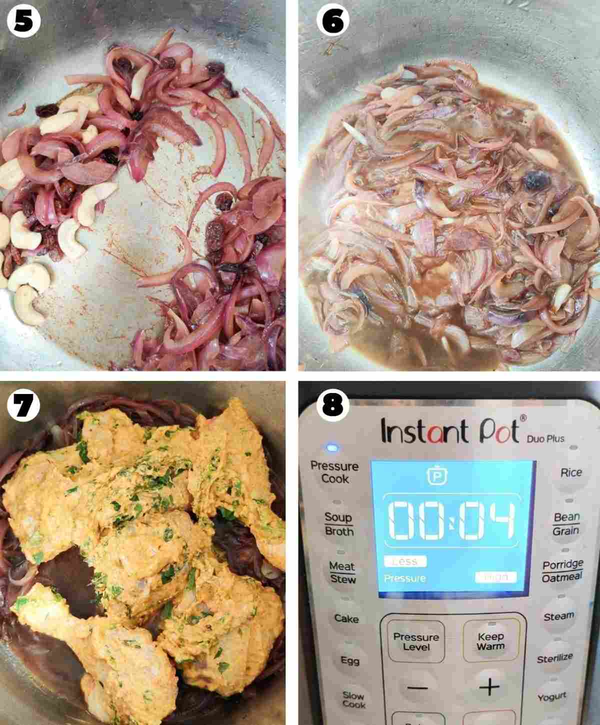 Cooking onions and adding chicken to the Instant Pot