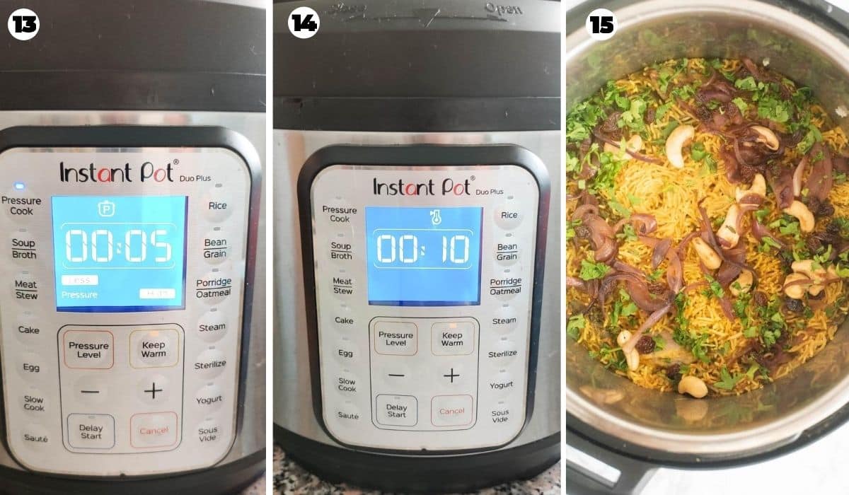 Final pressure cooking in the Instant Pot