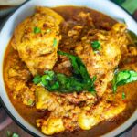 Chettinad chicken curry in a bowl