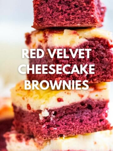 A stack of red velvet brownie slices