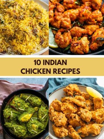 indian chicken recipes collage