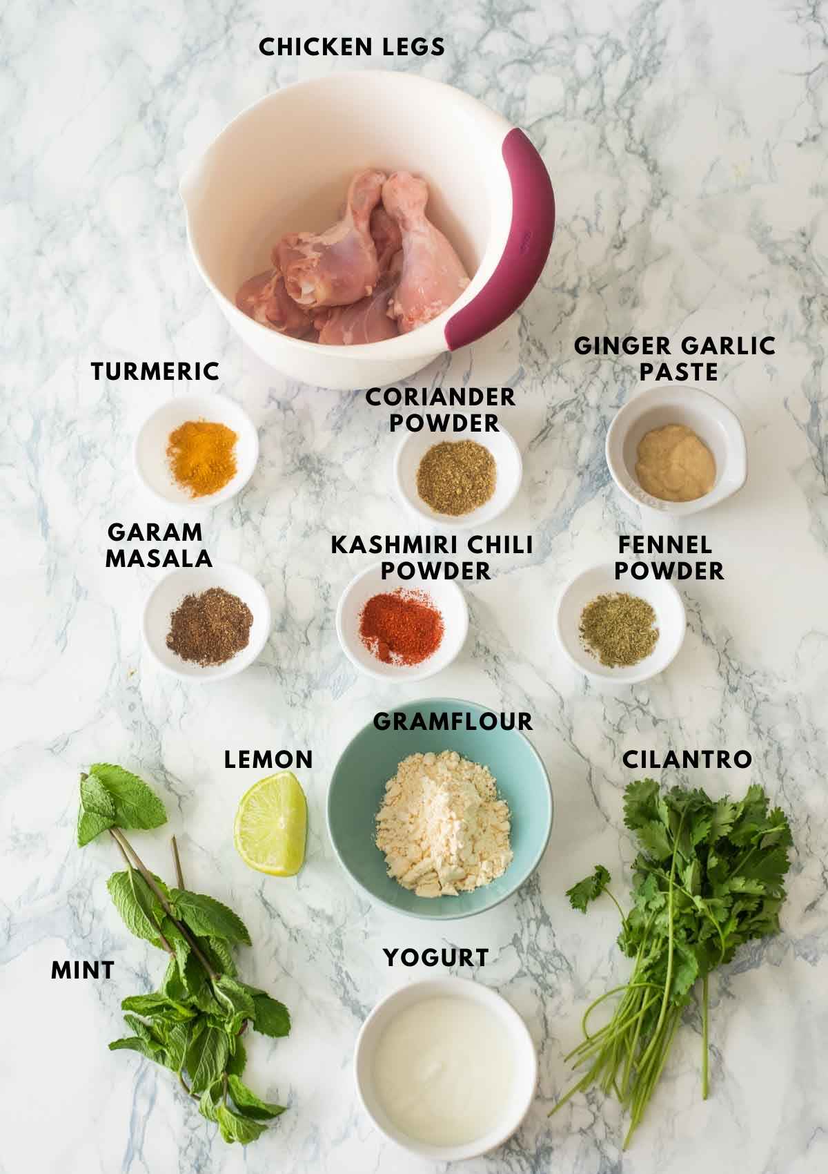 ingredients used to make tangri kabab