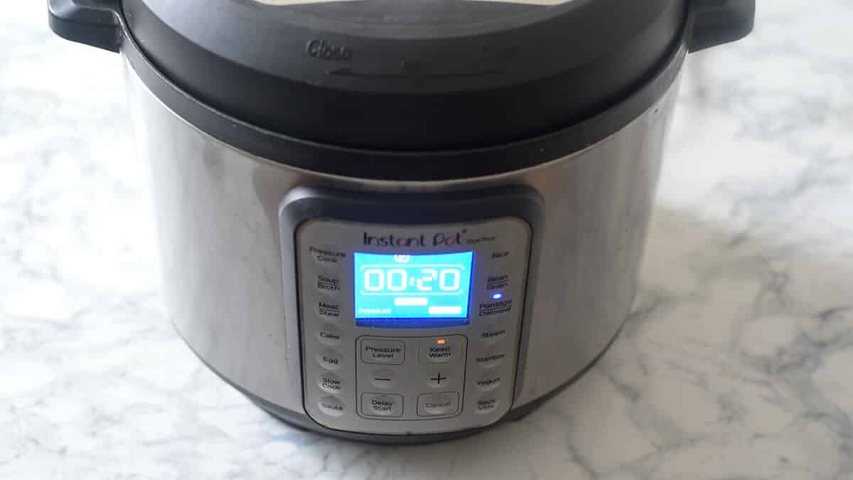 Instant Pot set to porridge mode