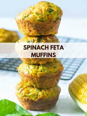 spinach muffins stacked up