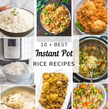 collage of instant pot rice recipes