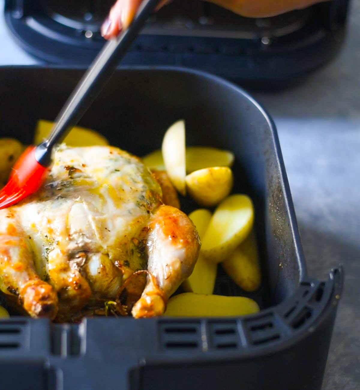 Perfectly Roasted Air Fryer Whole Chicken - Caramel Tinted Life