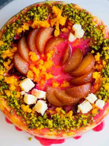 top view of diwali cheesecake