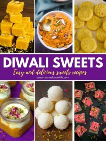 collage of diwali sweets
