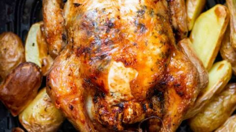 Perfectly Roasted Air Fryer Whole Chicken - Caramel Tinted Life