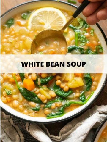 white bean soup in a bowl