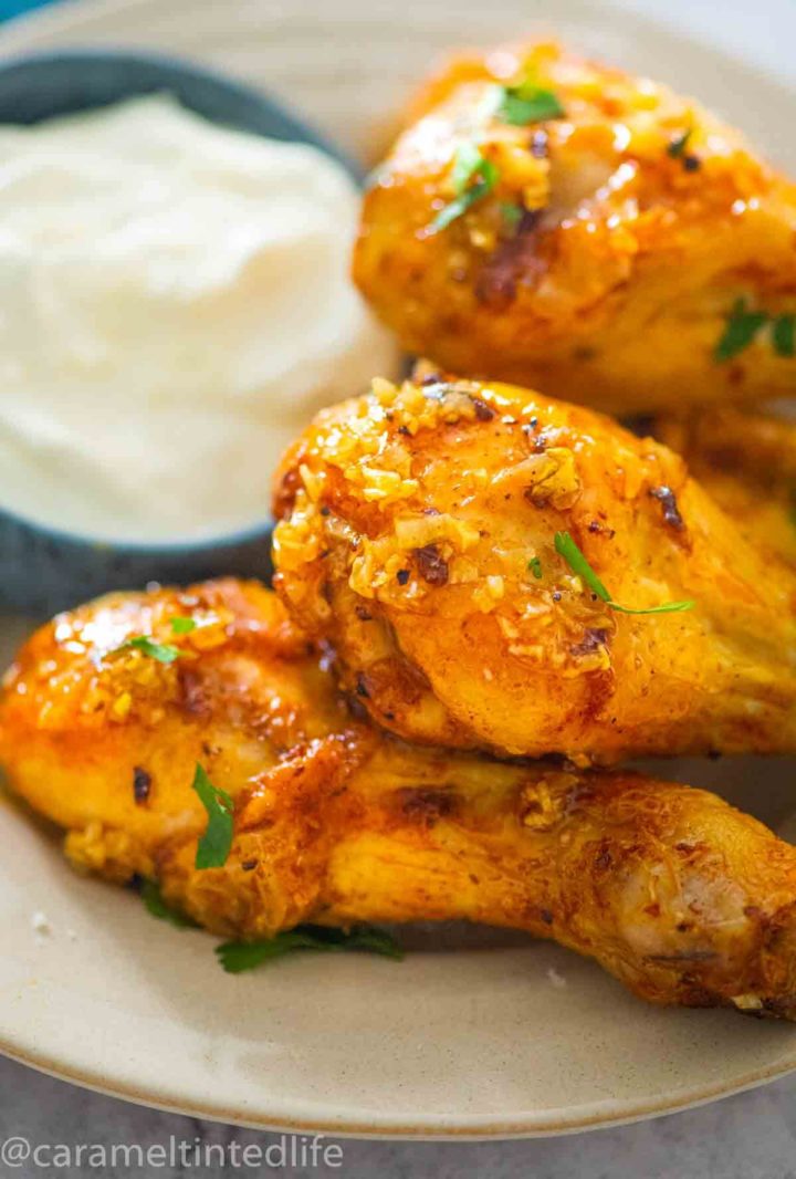 HoneyGarlic Glazed Air Fryer Chicken Drumsticks Caramel Tinted Life