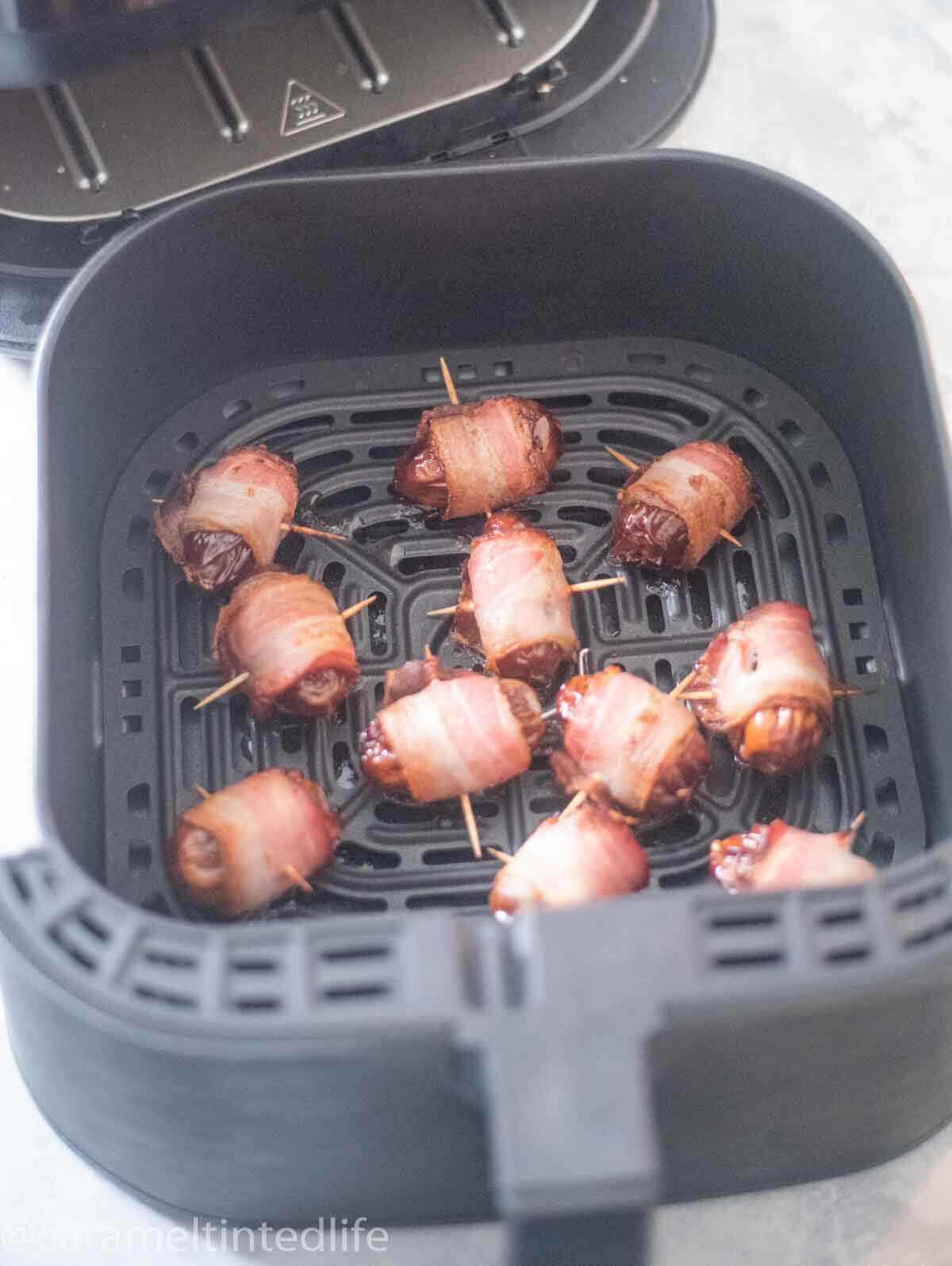 raw bacon wrapped dates in air fryer
