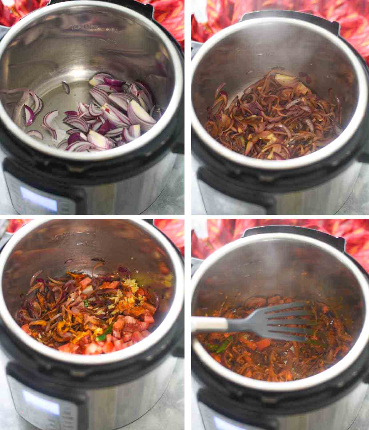 making onion masala in instant pot 
