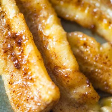 caramelized bananas on a plate