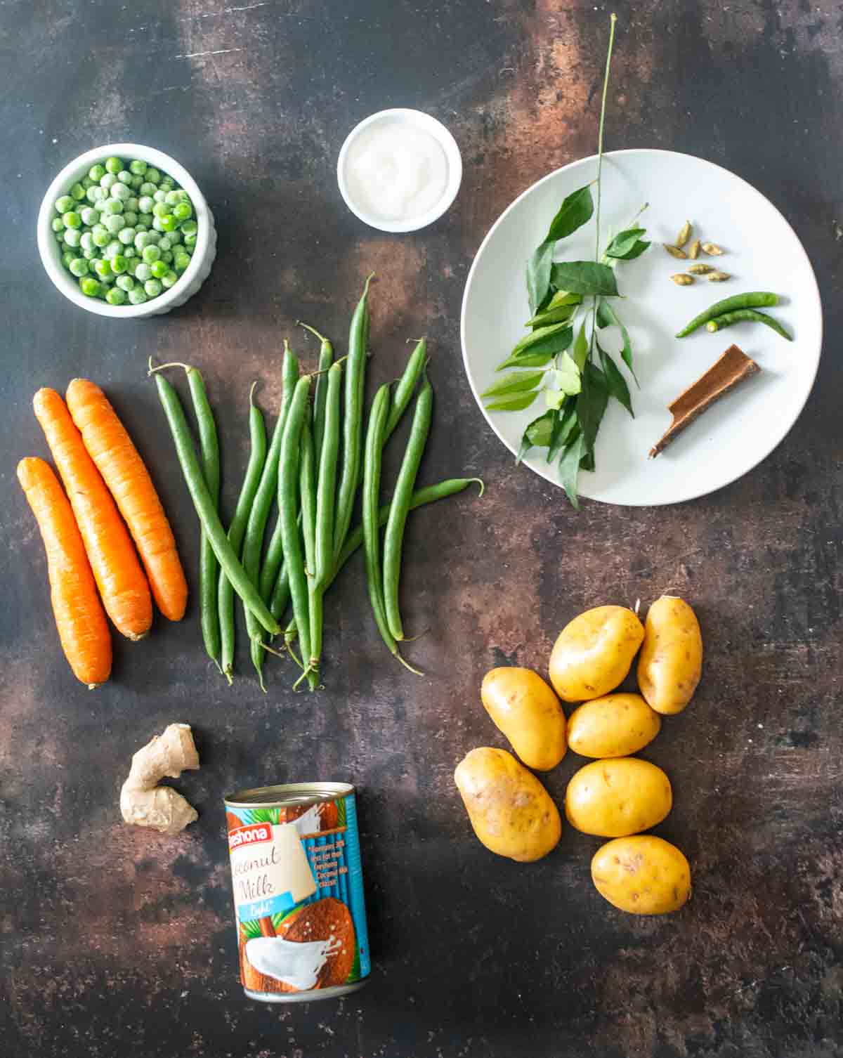 ingredients for vegetable stew