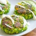 green patties in a plate
