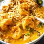bowl of prawn curry rice